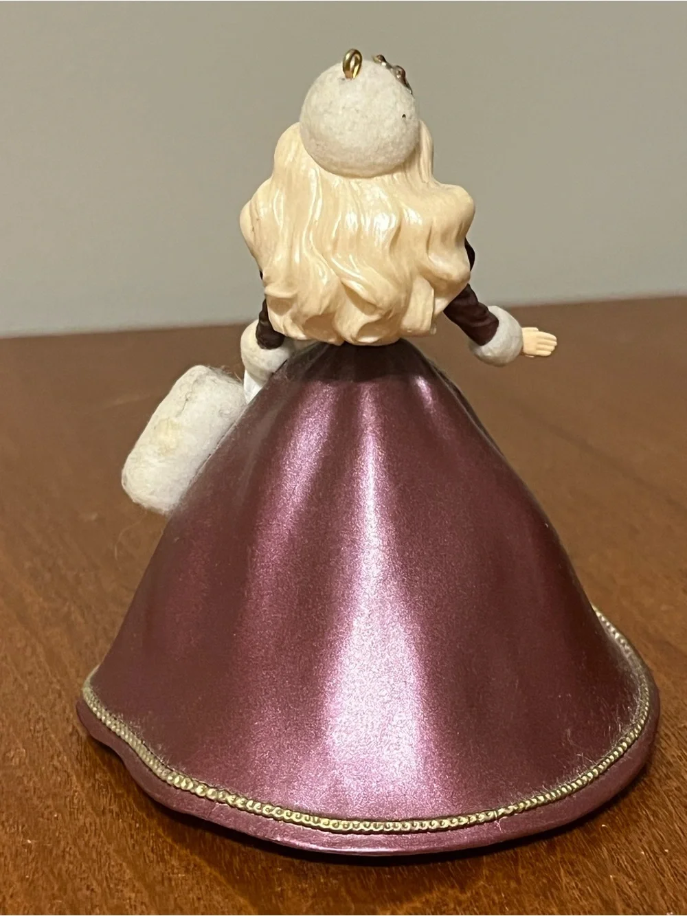 Hallmark Holiday Barbie Christmas Hanging Ornament 1996 Purple Gold White Doll